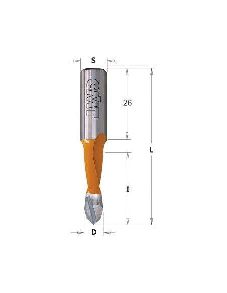Dowel Drills - LONG LIFE SHARPENING, S10mm - L57.5mm