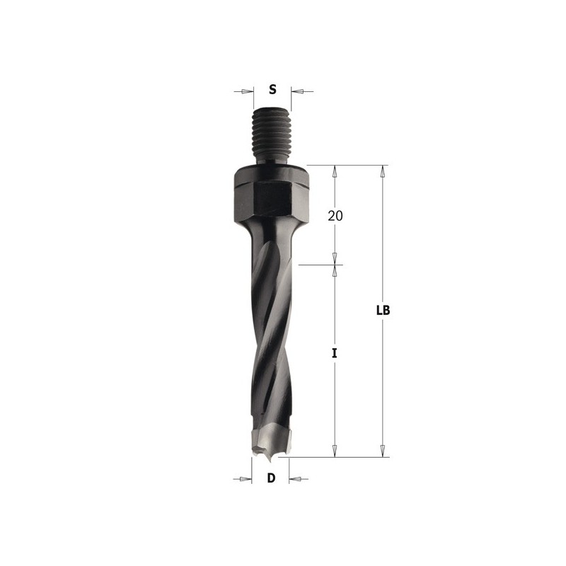 Broca ciega de mango roscado para taladradoras, SM10 - LB63mm