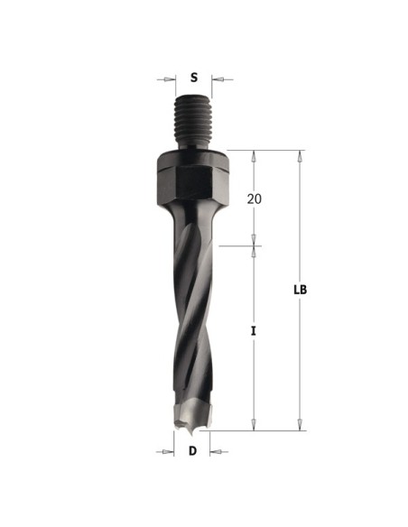 Mèches à queue filetée, SM10 - LB63mm