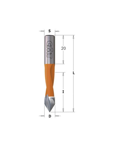 Mèches pour perceuses multi-broches pour trous débouchants, S8mm - L70mm