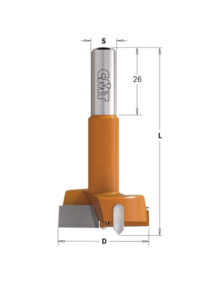 Mèches à façonner pour charnières, S10mm - L77mm