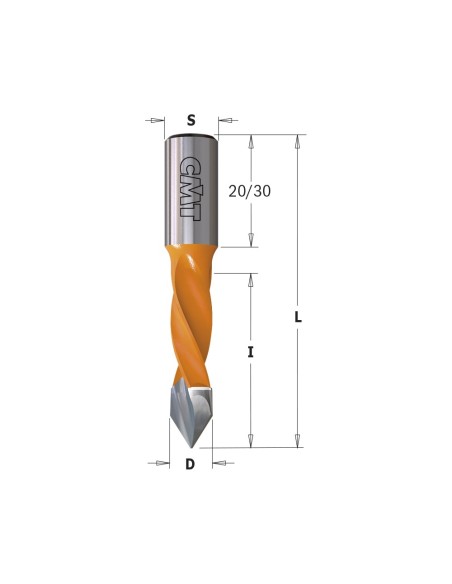 Punte foratrici 2 e 4 gole, fori passanti, S10mm - L57.5mm