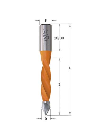 Mèches pour perceuses multi-broches pour trous débouchants, S10mm - L70mm