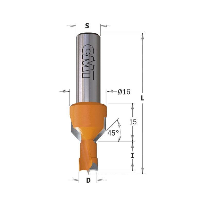 Mèches pour perceuses multi-broches avec fraisoir, S10mm - L57.5mm