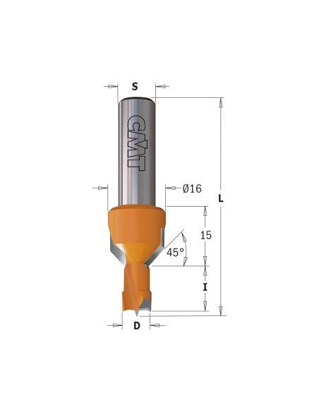 Mèches pour perceuses multi-broches avec fraisoir, S10mm - L57.5mm