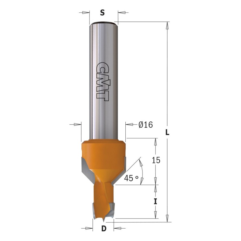 Mèches pour perceuses multi-broches avec fraisoir, S10mm - L70mm