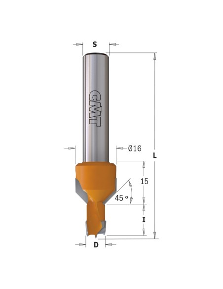 Mèches pour perceuses multi-broches avec fraisoir, S10mm - L70mm