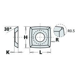 HWM Indexable knives - 4 cutting edges - 30°