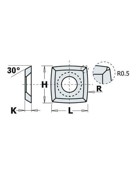 Coltelli reversibili HWM - 4 taglienti - 30°
