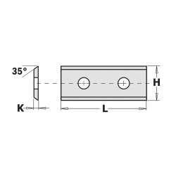 Coltelli reversibili in HWM - 2 taglienti - 35°