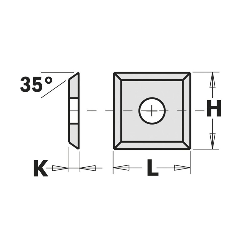Coltelli reversibili in HWM - 4 taglienti - 35°