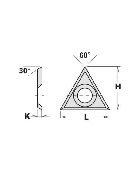 Coltelli triangolari reversibili in HWM- 3 taglienti - 30°