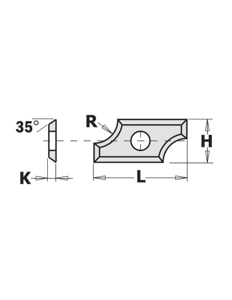 Plaquettes réversibles à arrondir HWM - 2 tranchants - 35°