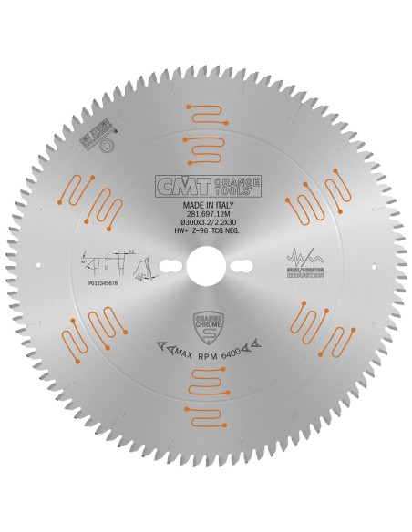Lames circulaires pour mélaminés et agglomérés, angle de coupe négatif