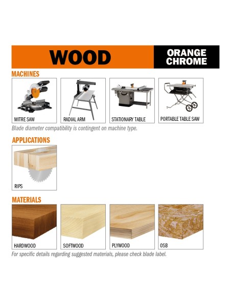 Lame de scie de precision pour coupee longitudinales- Orange Chrome