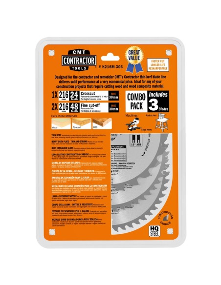 K Contractor® - Lames circulaires Contractor Combo pack