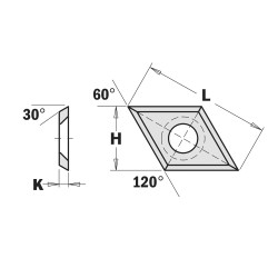 Cuchilla reversible HWM - 2 cortes - 30°