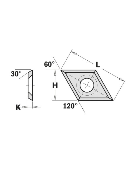 HWM Reversible knives - 2 cutting edges - 30°