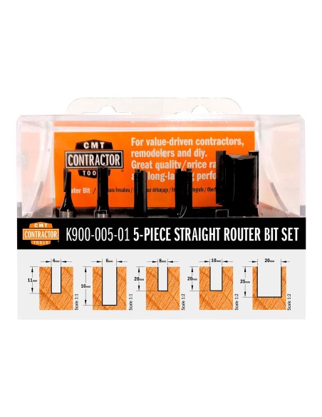 Set di 5 frese a taglienti diritti - Contractor