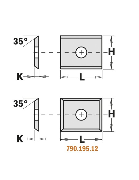 Indexable knives HWM - 2/4 cutting edges 35°
