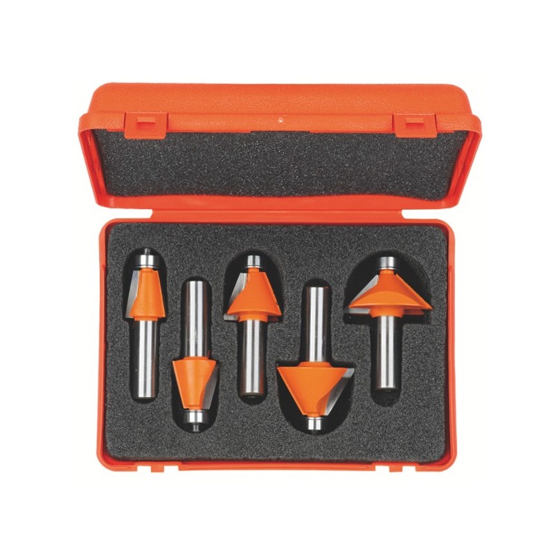 5 piece chamfer router bit set