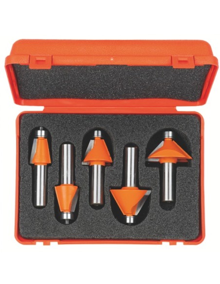 5 piece chamfer router bit set
