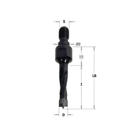Dowel Drills with Threaded Shank, M8/9