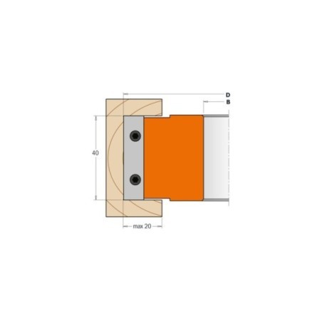 Porte-outils à feuillurer et pour couteaux profilés de 40mm (1-37/64")