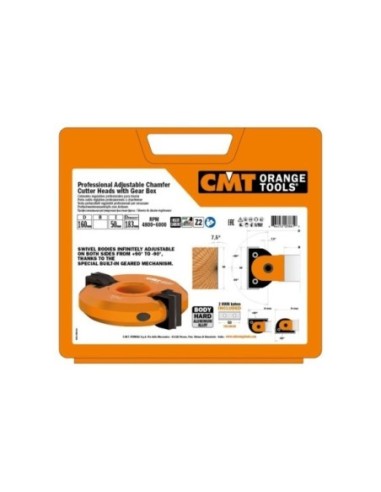 Cabezal portacuchillas profesional para biselar regulable hasta ±90°