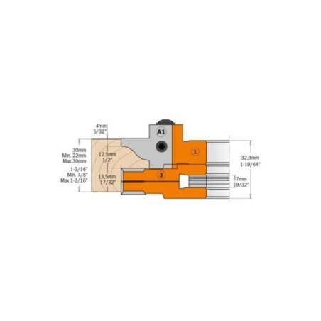 Profile and counter profile cutter head sets