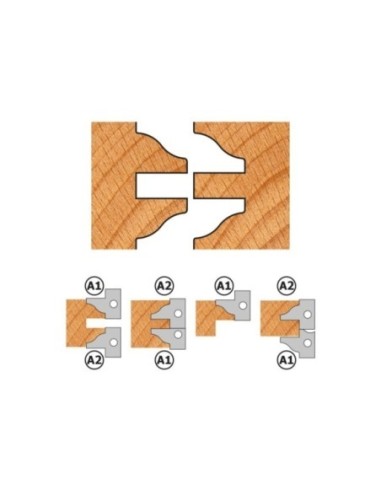 Profile and counter profile cutter head sets