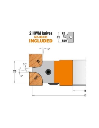 Porte-outils pour quart de rond