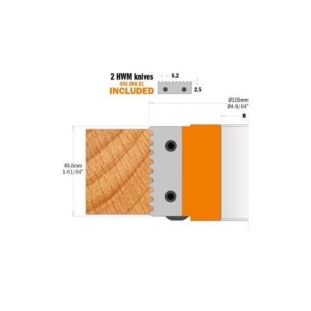Porte-outils bouvetage dents de scie