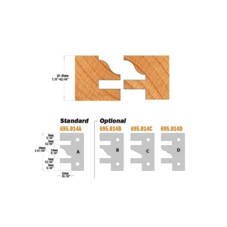 One piece rail & stile cutter heads