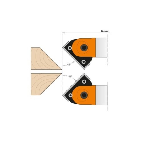Porte-outils réglables à chanfreiner ±45°