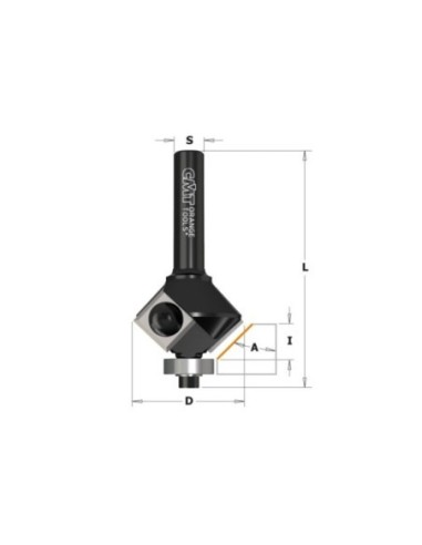 Chamfer router bits with insert knives