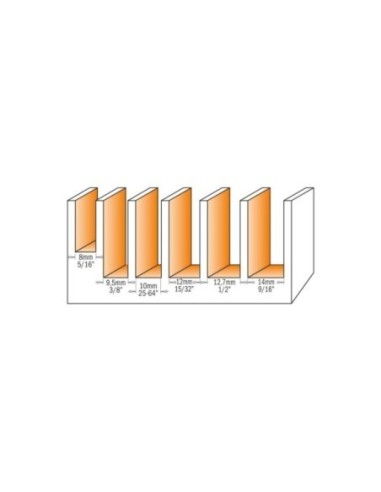 Straight router bits with insert knives