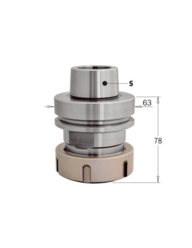 Mandrini a pinze elastiche ER40 attacco conico HSK-63F