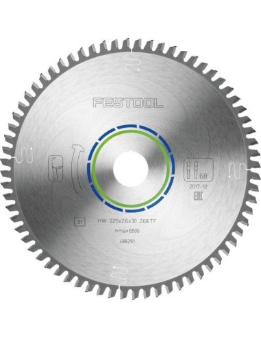 Festool Hoja de sierra ALUMINIUM/PLASTICS HW 225x2,6x30 TF68